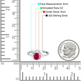 Vintage Round Engagement Ring Simulated Cubic Zirconia 925 Sterling Silver