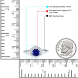 Filigree Engagement Ring Round Simulated Cubic Zirconia 925 Sterling Silver