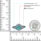 Filigree Engagement Ring Round Simulated Cubic Zirconia 925 Sterling Silver