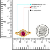 Filigree Engagement Ring Round Simulated Cubic Zirconia 925 Sterling Silver
