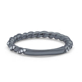Infinity Twisted Wedding Stackable Eternity Rings Simulated CZ 925 Sterling Silver