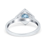 Round Solitaire Engagement Ring Simulated Cubic Zirconia 925 Sterling Silver