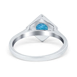 Round Solitaire Engagement Ring Simulated Cubic Zirconia 925 Sterling Silver