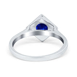 Round Solitaire Engagement Ring Simulated Cubic Zirconia 925 Sterling Silver