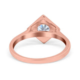 Round Solitaire Engagement Ring Simulated Cubic Zirconia 925 Sterling Silver