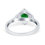 Round Solitaire Engagement Ring Simulated Cubic Zirconia 925 Sterling Silver