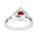 Round Solitaire Engagement Ring Simulated Cubic Zirconia 925 Sterling Silver