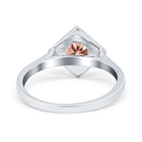 Round Solitaire Engagement Ring Simulated Cubic Zirconia 925 Sterling Silver