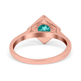 Round Solitaire Engagement Ring Simulated Cubic Zirconia 925 Sterling Silver