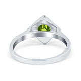 Round Solitaire Engagement Ring Simulated Cubic Zirconia 925 Sterling Silver