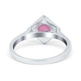 Round Solitaire Engagement Ring Simulated Cubic Zirconia 925 Sterling Silver
