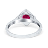 Round Solitaire Engagement Ring Simulated Cubic Zirconia 925 Sterling Silver