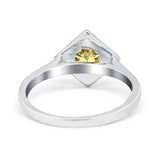 Round Solitaire Engagement Ring Simulated Cubic Zirconia 925 Sterling Silver