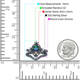 Two Piece Art Deco Engagement Ring Simulated Cubic Zirconia 925 Sterling Silver