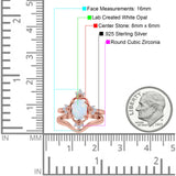 Two Piece Art Deco Engagement Ring Simulated Cubic Zirconia 925 Sterling Silver