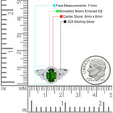Oval Art Deco Engagement Ring Round Simulated Cubic Zirconia 925 Sterling Silver