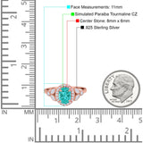 Oval Art Deco Engagement Ring Round Simulated Cubic Zirconia 925 Sterling Silver