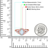 Oval Art Deco Engagement Ring Round Simulated Cubic Zirconia 925 Sterling Silver