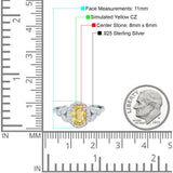 Oval Art Deco Engagement Ring Round Simulated Cubic Zirconia 925 Sterling Silver