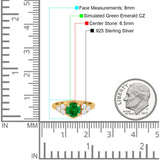 Filigree Wedding Ring Round Simulated Cubic Zirconia 925 Sterling Silver