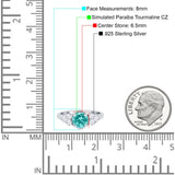 Filigree Wedding Ring Round Simulated Cubic Zirconia 925 Sterling Silver