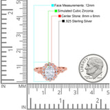 Vintage Oval Engagement Ring Simulated Cubic Zirconia 925 Sterling Silver