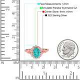 Vintage Oval Engagement Ring Simulated Cubic Zirconia 925 Sterling Silver