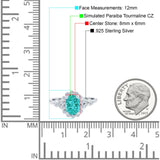 Vintage Oval Engagement Ring Simulated Cubic Zirconia 925 Sterling Silver