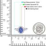 Vintage Oval Engagement Ring Simulated Cubic Zirconia 925 Sterling Silver