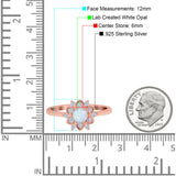 Halo Floral Engagement Ring Round Simulated Cubic Zirconia 925 Sterling Silver