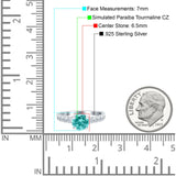 Solitaire Accent Wedding Ring Round Simulated Cubic Zirconia 925 Sterling Silver