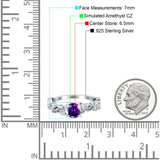 Filigree Art Deco Wedding Ring Round Simulated Cubic Zirconia 925 Sterling Silver