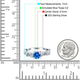 Filigree Art Deco Wedding Ring Round Simulated Cubic Zirconia 925 Sterling Silver