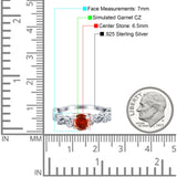 Filigree Art Deco Wedding Ring Round Simulated Cubic Zirconia 925 Sterling Silver