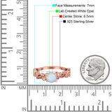 Filigree Art Deco Wedding Ring Round Simulated Cubic Zirconia 925 Sterling Silver