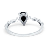 Teardrop Wedding Ring Simulated Cubic Zirconia 925 Sterling Silver