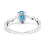 Teardrop Wedding Ring Simulated Cubic Zirconia 925 Sterling Silver