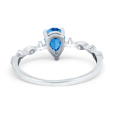 Teardrop Wedding Ring Simulated Cubic Zirconia 925 Sterling Silver