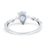 Teardrop Wedding Ring Simulated Cubic Zirconia 925 Sterling Silver