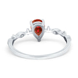 Teardrop Wedding Ring Simulated Cubic Zirconia 925 Sterling Silver