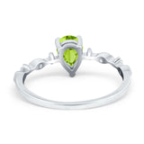 Teardrop Wedding Ring Simulated Cubic Zirconia 925 Sterling Silver
