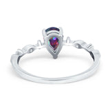 Teardrop Wedding Ring Simulated Cubic Zirconia 925 Sterling Silver