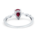 Teardrop Wedding Ring Simulated Cubic Zirconia 925 Sterling Silver