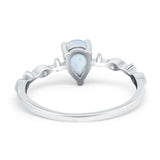 Teardrop Wedding Ring Simulated Cubic Zirconia 925 Sterling Silver
