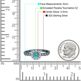 Vintage Style Engagement Ring Round Simulated Cubic Zirconia 925 Sterling Silver