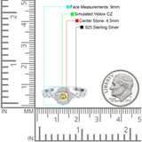 Vintage Style Engagement Ring Round Simulated Cubic Zirconia 925 Sterling Silver