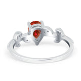 Teardrop Engagement Ring Pear Simulated Cubic Zirconia 925 Sterling Silver