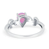 Teardrop Engagement Ring Pear Simulated Cubic Zirconia 925 Sterling Silver