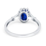 Vintage Style Wedding Ring Round Simulated Cubic Zirconia 925 Sterling Silver