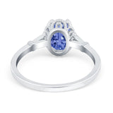 Vintage Style Wedding Ring Round Simulated Cubic Zirconia 925 Sterling Silver